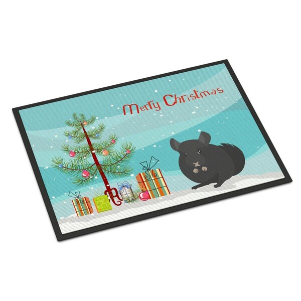 Carolines Treasures 18 x 27 in. Charcoal Chinchilla Merry Christmas Indoor or Outdoor Mat CK4433MAT - main
